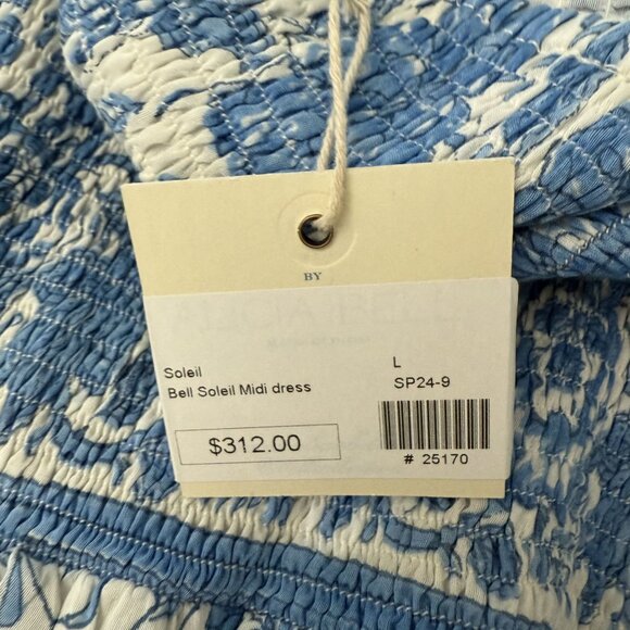 Bell by Alicia Bell Women's Soleil Midi Dress Sz L Floral Smocked Ruffle NWT - Picture 9 of 11